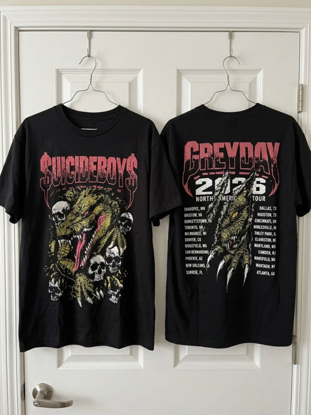 $uicideboy$ Greyday 2026 North America Tour Crocodile Skull Reprint T-Shirt